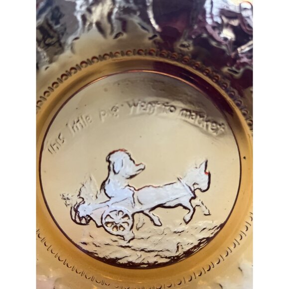 Set of 3 Vintage Amber Glass Nursery Rhyme Plates – 6.5” – Little Bo Peep, Hey D - Picture 6 of 8